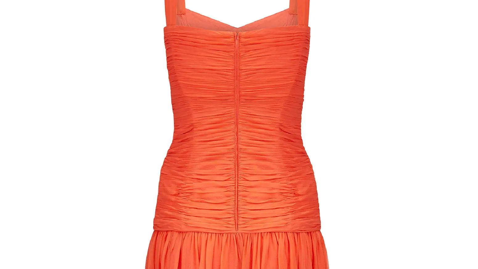1980s Louis Feraud Orange Silk Crepe Dress