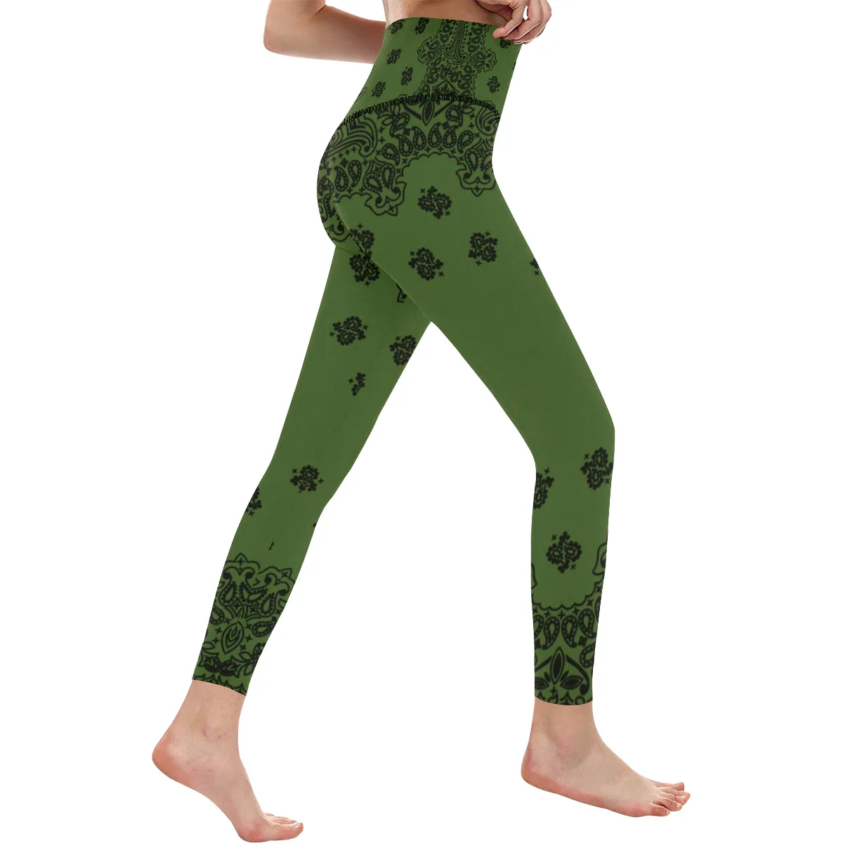 BANDANA KAKI High-Waisted Leggings