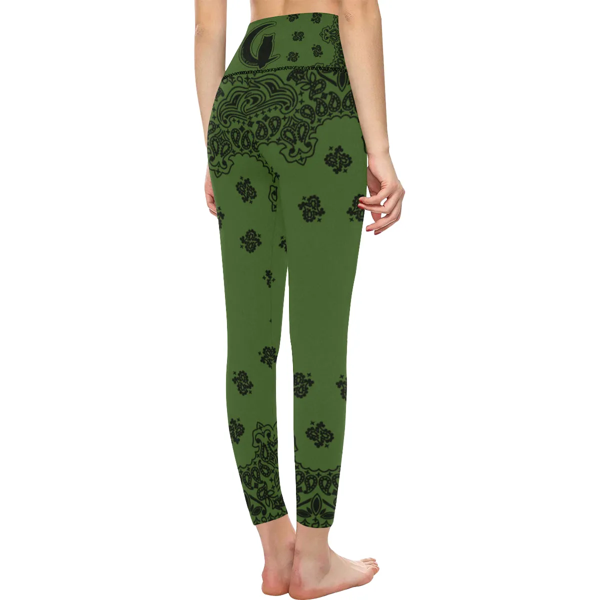 BANDANA KAKI High-Waisted Leggings