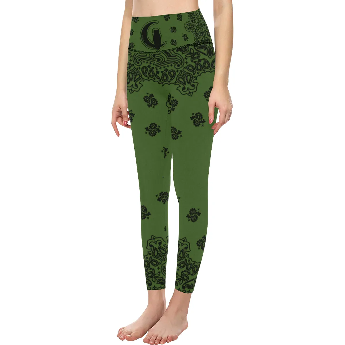 BANDANA KAKI High-Waisted Leggings