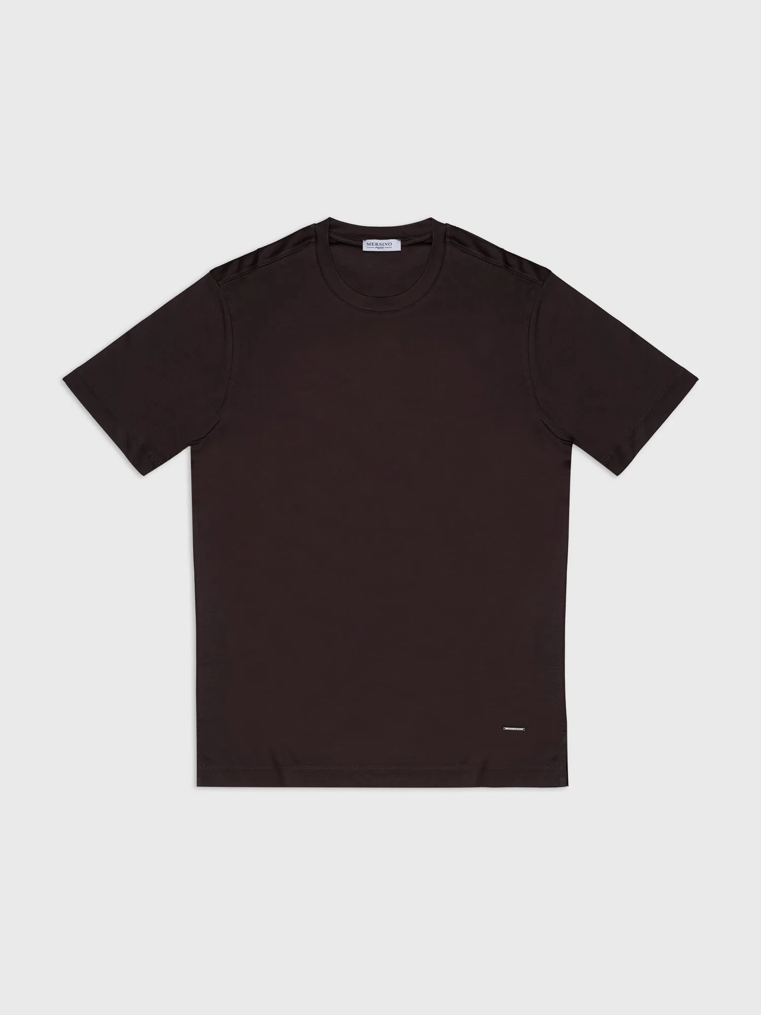 BROWN SOFT MERCERIZED COTTON T-SHIRT
