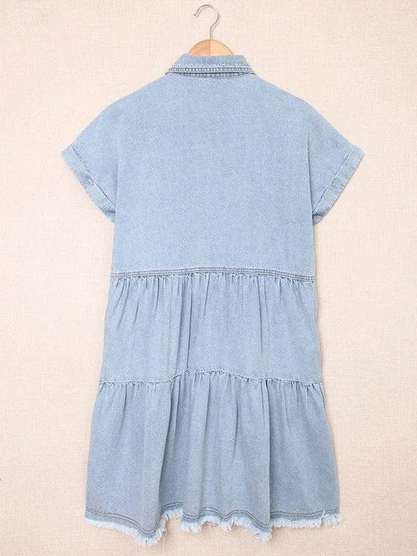 Button-Down Denim Mini Dress