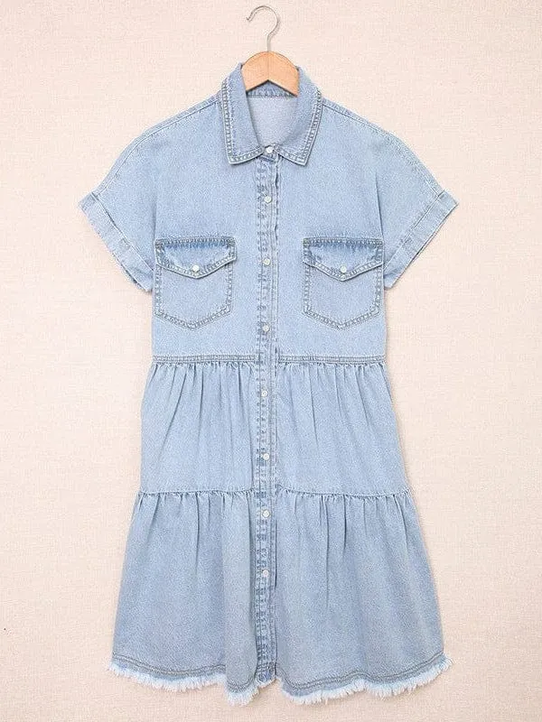 Button-Down Denim Mini Dress