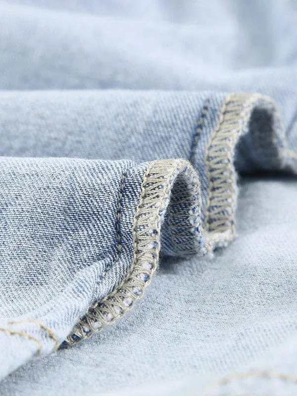 Button-Down Denim Mini Dress