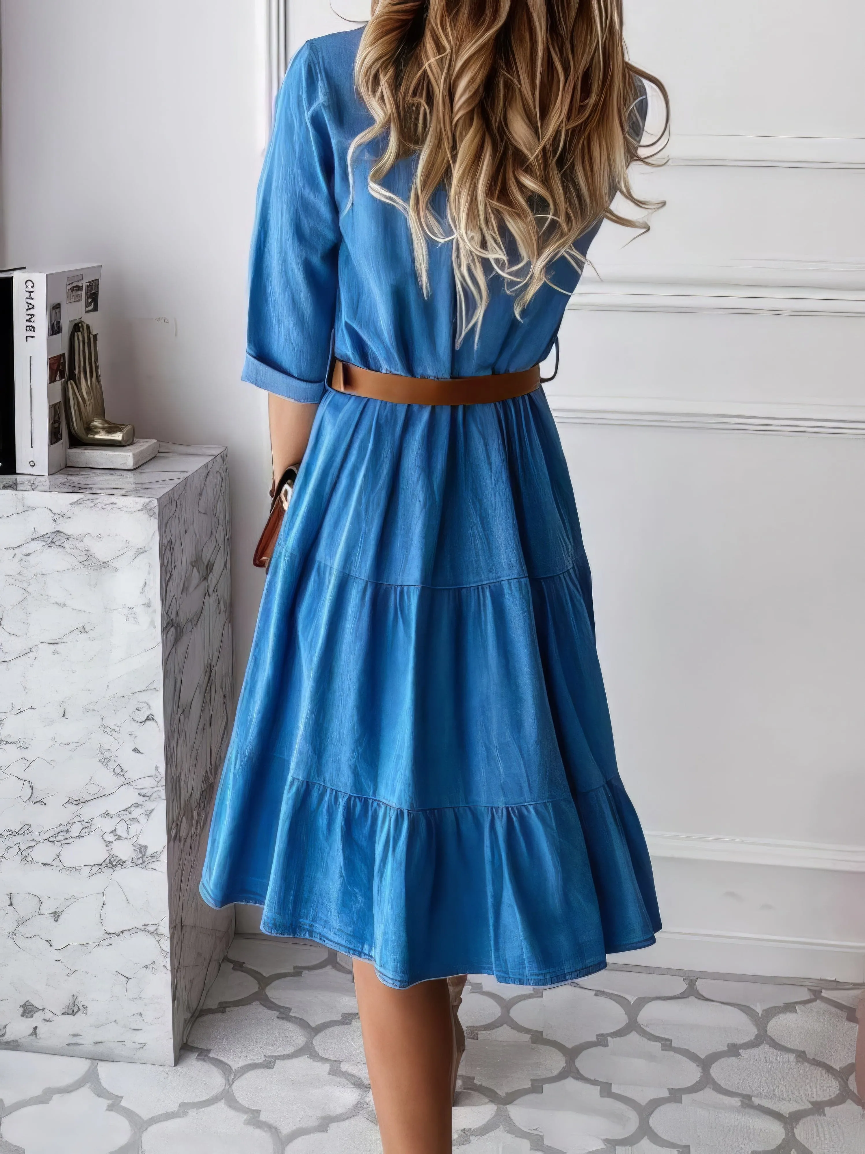 Button-Down Denim Mini Dress