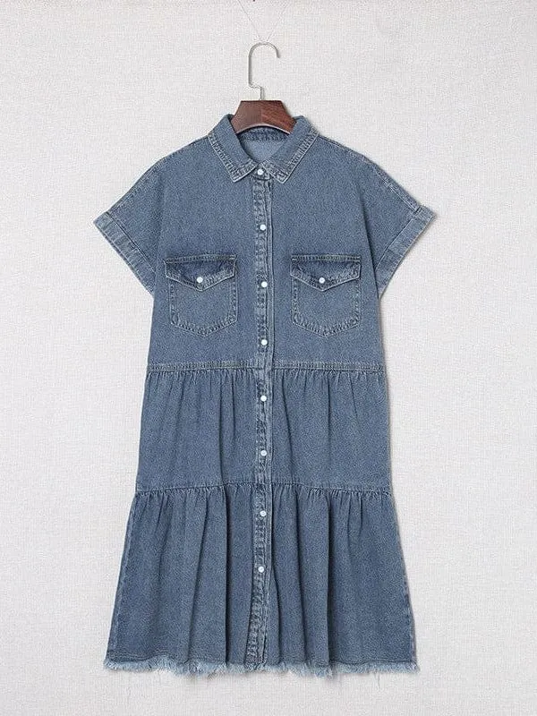 Button-Down Denim Mini Dress