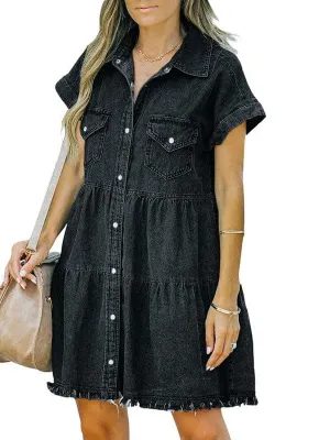 Button-Down Denim Mini Dress