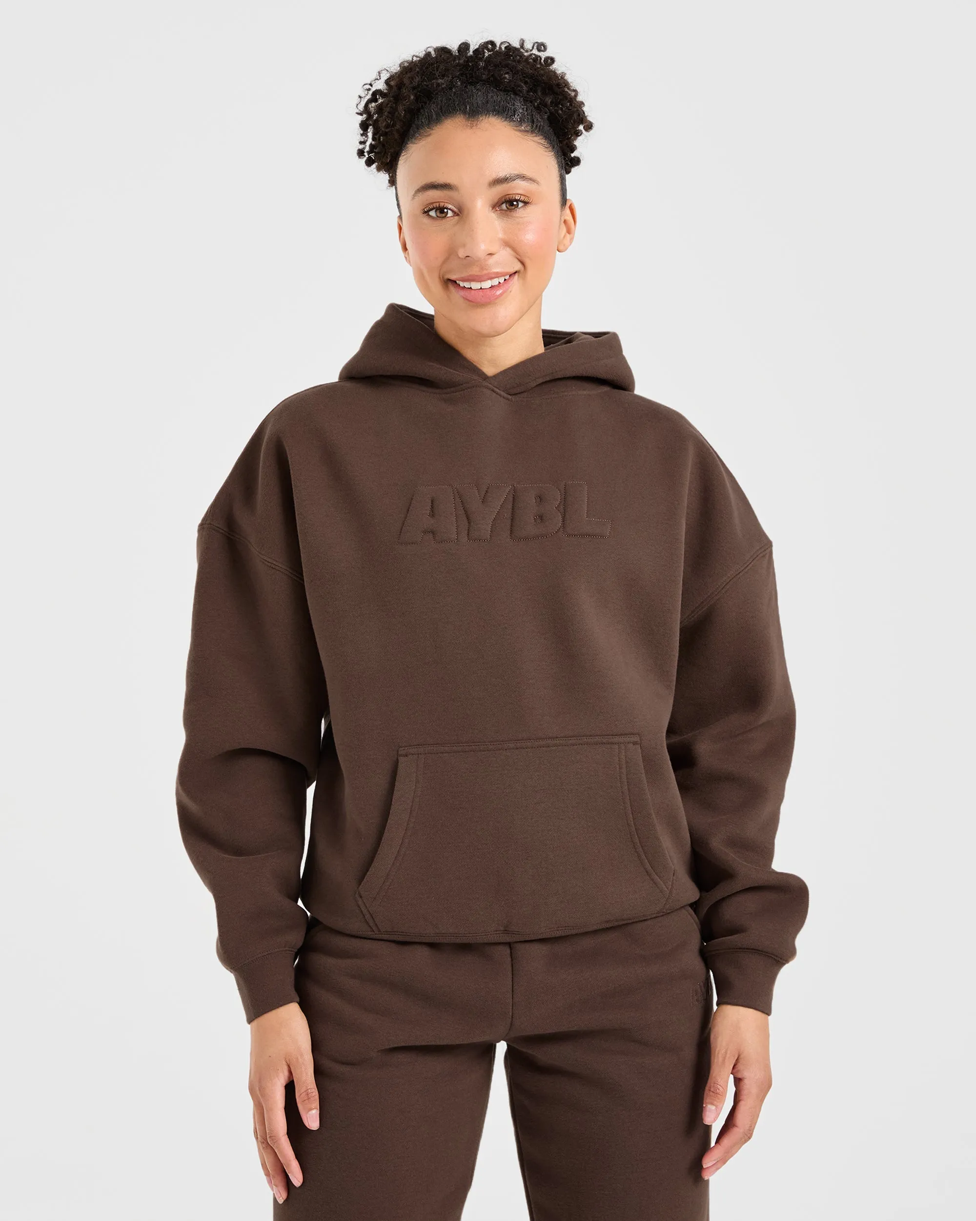 Classic Plush Oversized Hoodie - Brown