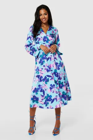 Closet London Aqua Blue Wrap dress