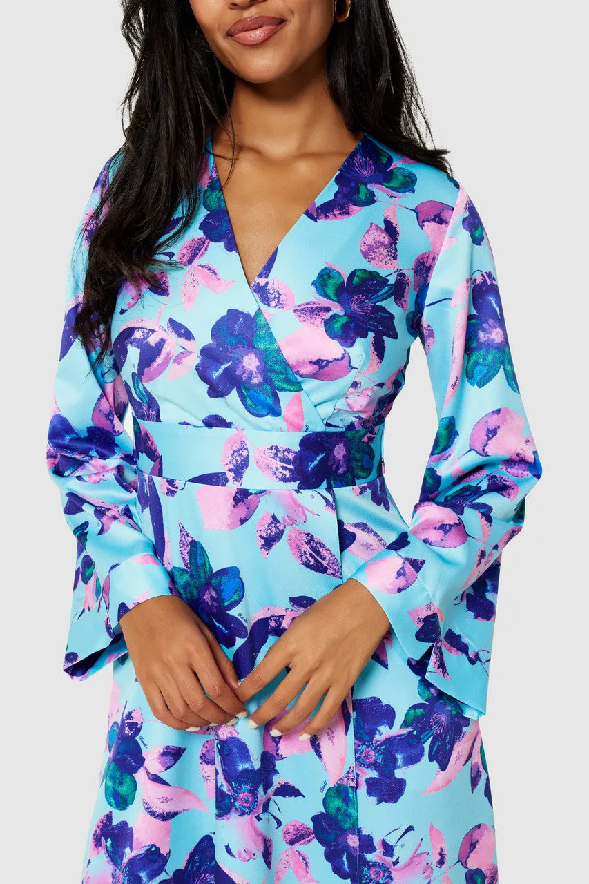 Closet London Aqua Blue Wrap dress