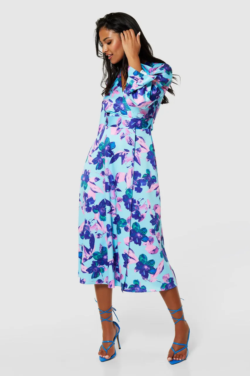 Closet London Aqua Blue Wrap dress