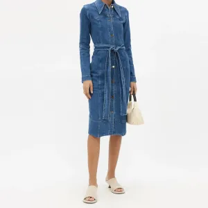 Cotton Denim Shirt Dress