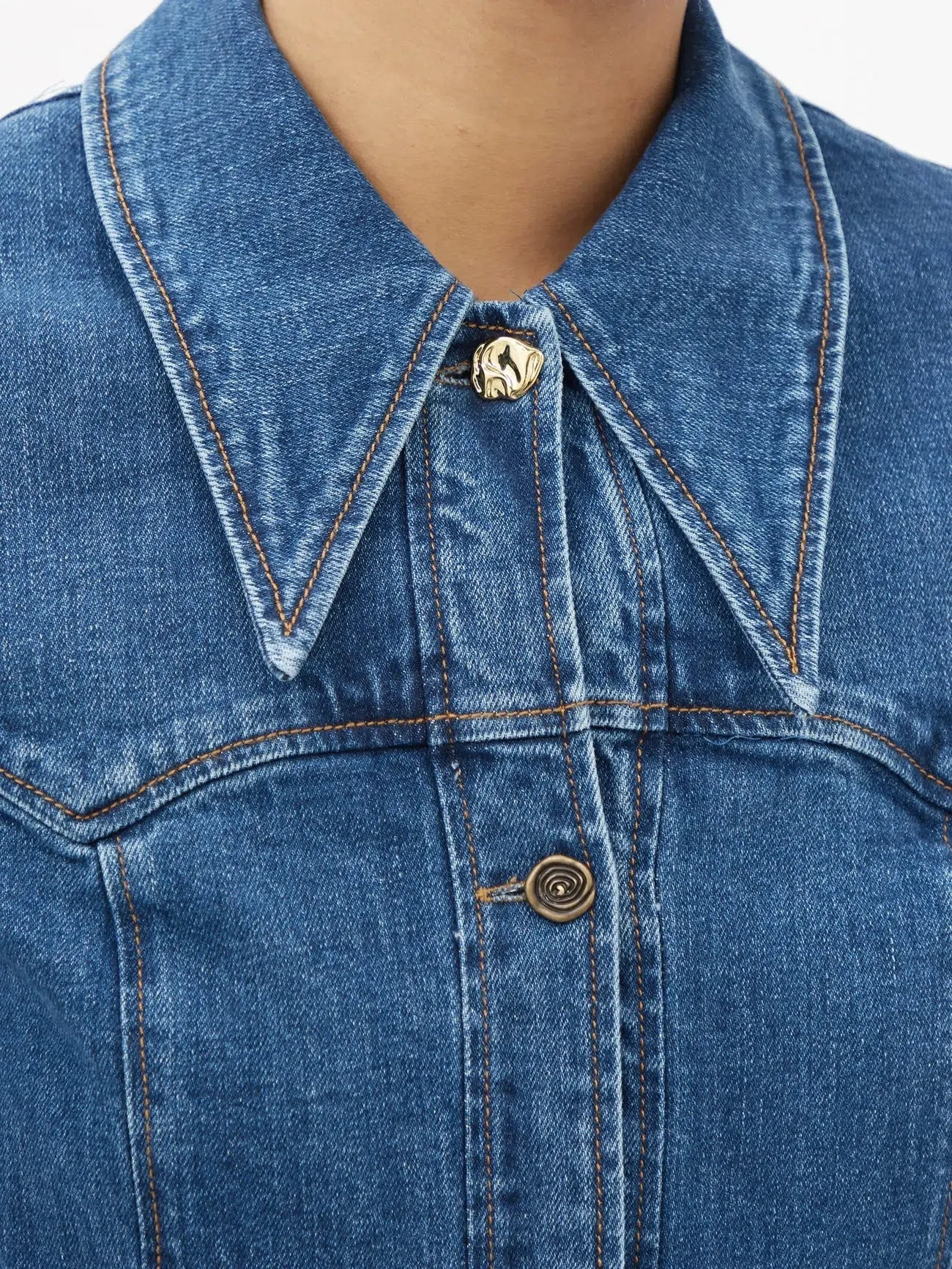 Cotton Denim Shirt Dress