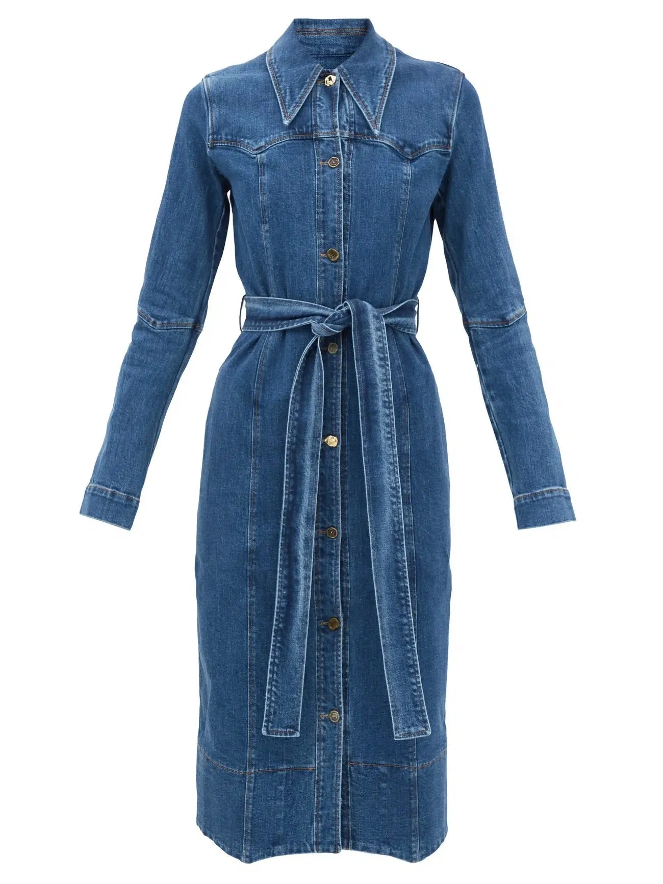 Cotton Denim Shirt Dress
