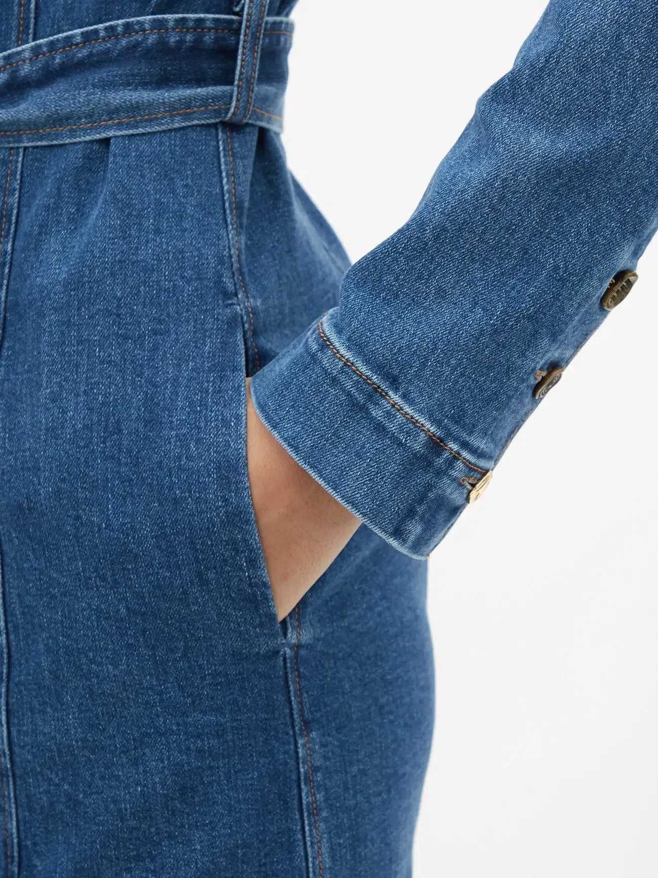 Cotton Denim Shirt Dress