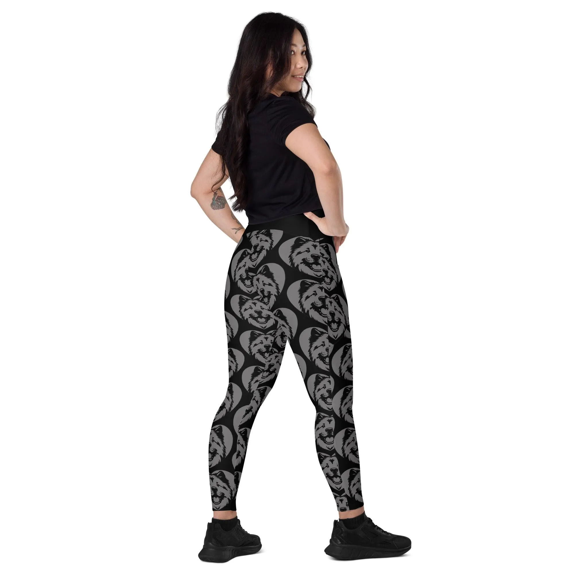DOG BREED LEGGINGS with pockets - EURASIER - HERTTAHOUND - grey