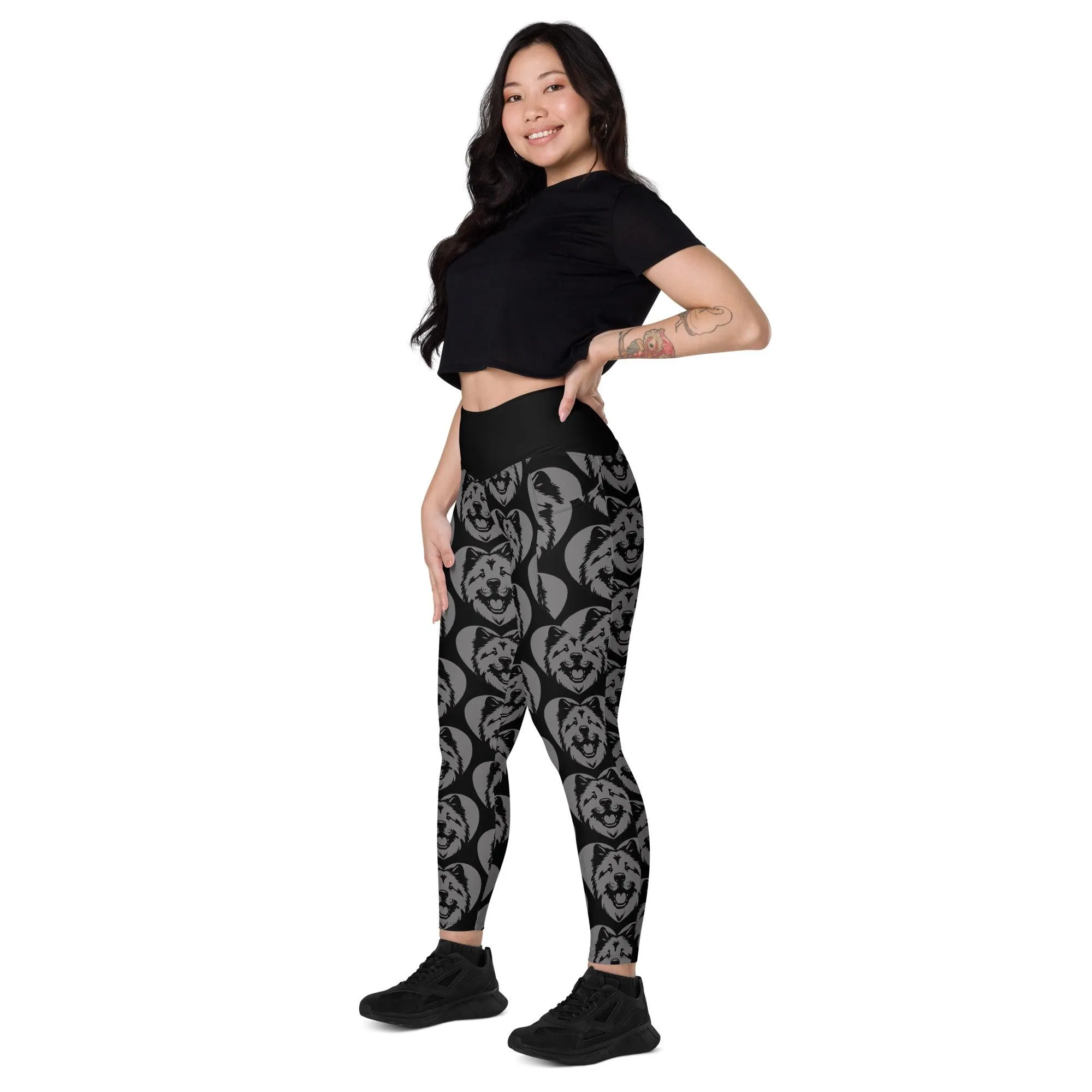 DOG BREED LEGGINGS with pockets - EURASIER - HERTTAHOUND - grey