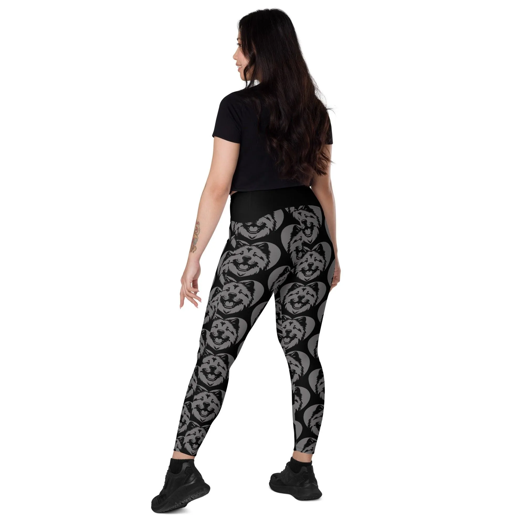 DOG BREED LEGGINGS with pockets - EURASIER - HERTTAHOUND - grey