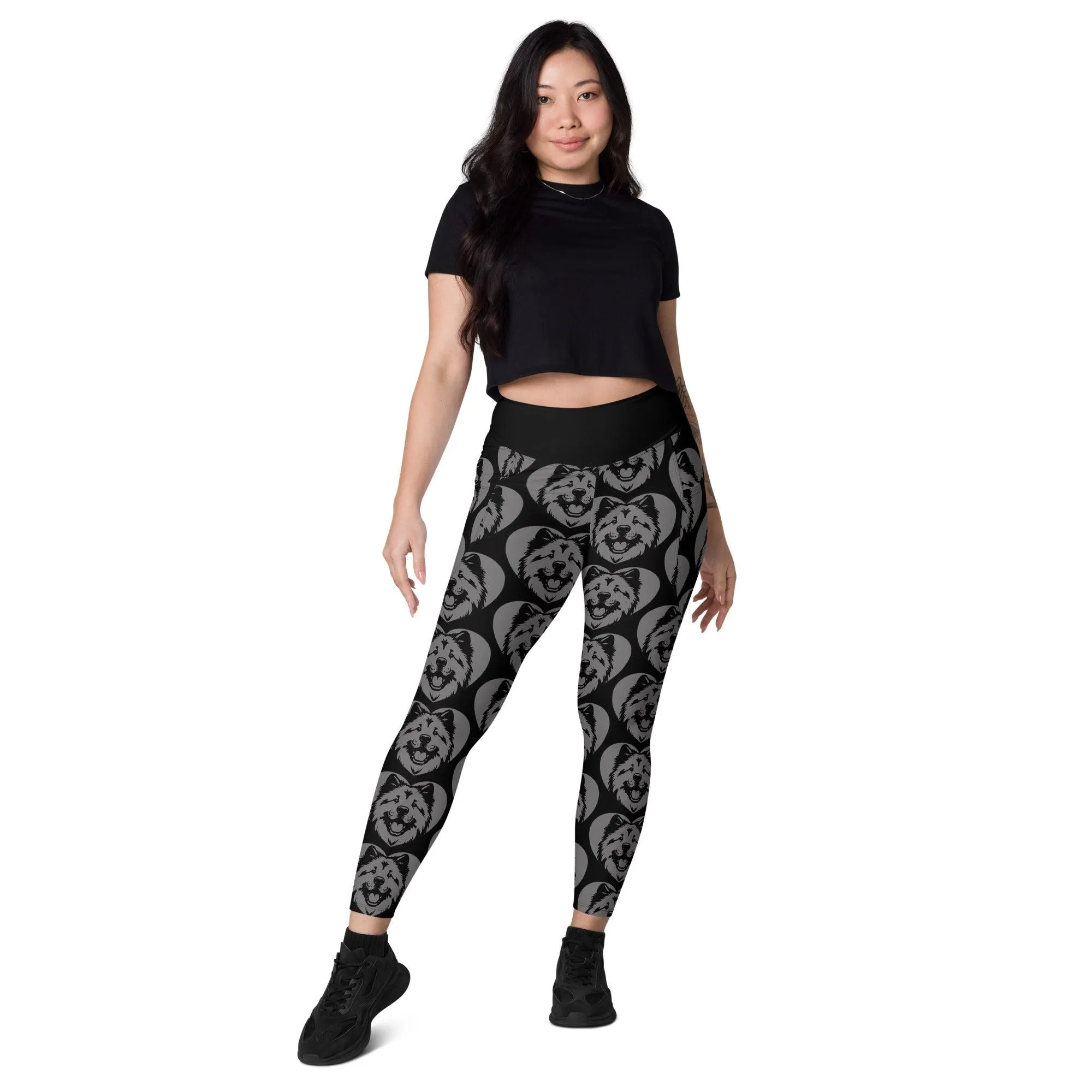 DOG BREED LEGGINGS with pockets - EURASIER - HERTTAHOUND - grey