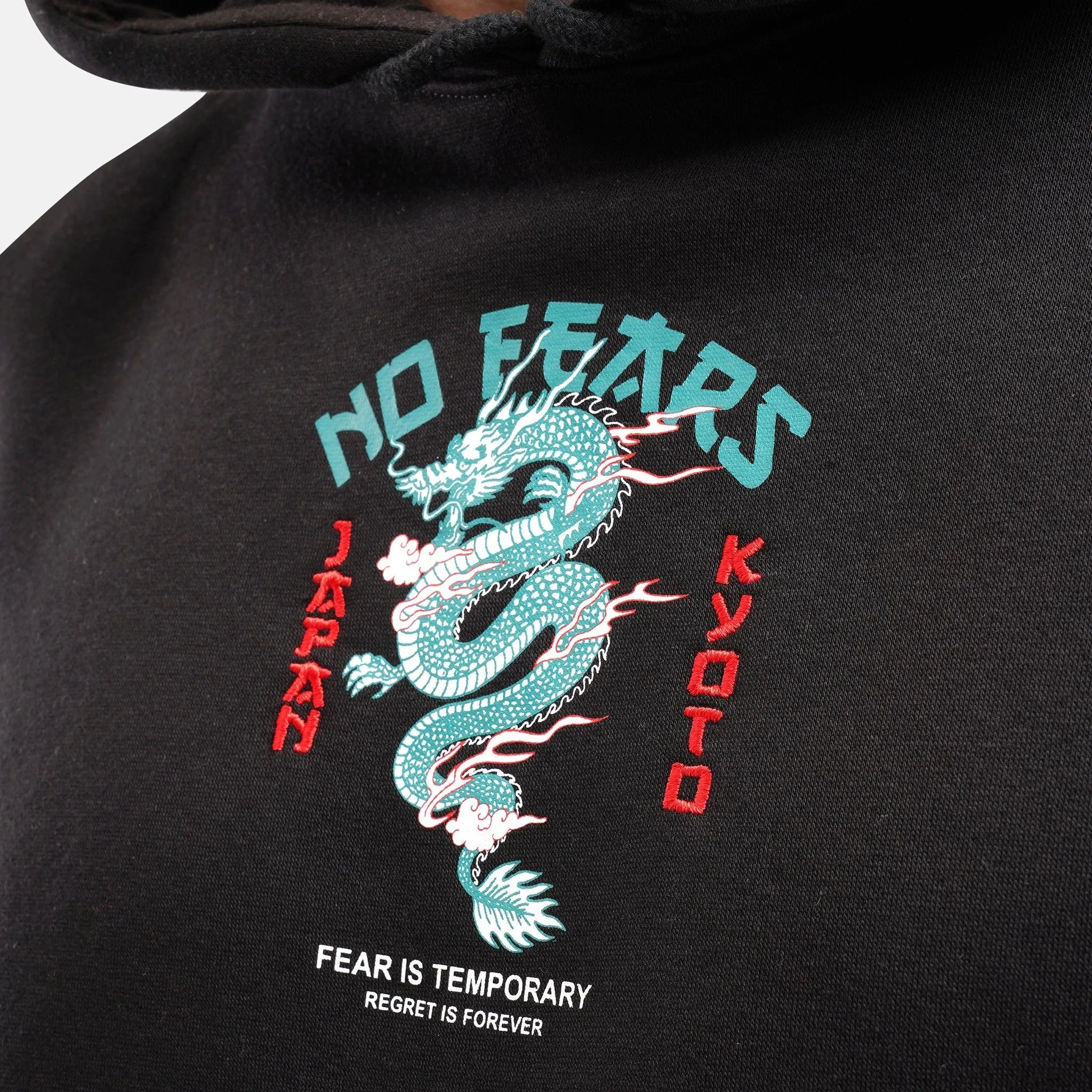 Dragon Regular Fleece Hoodie in Black - Womens