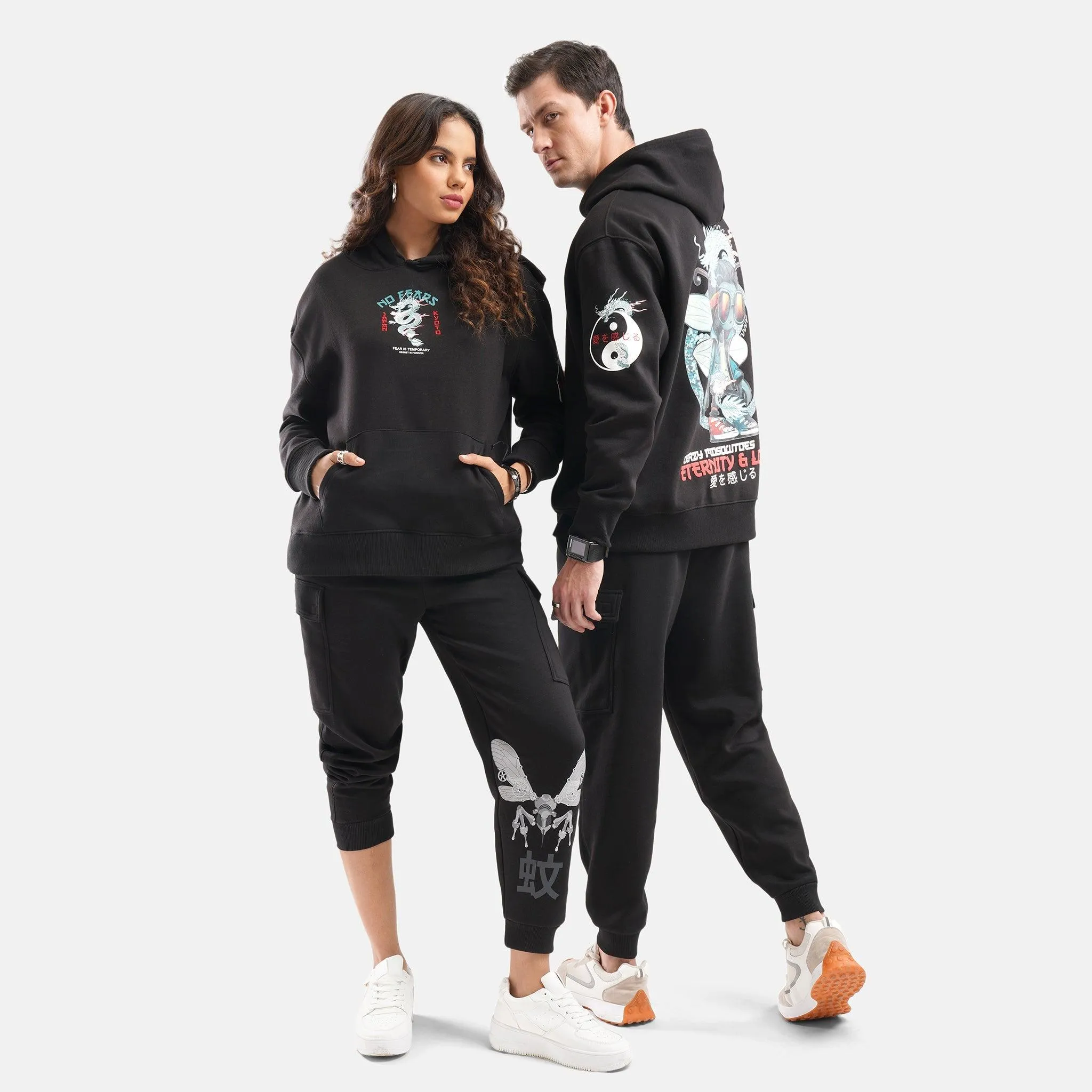Dragon Regular Fleece Hoodie in Black - Womens