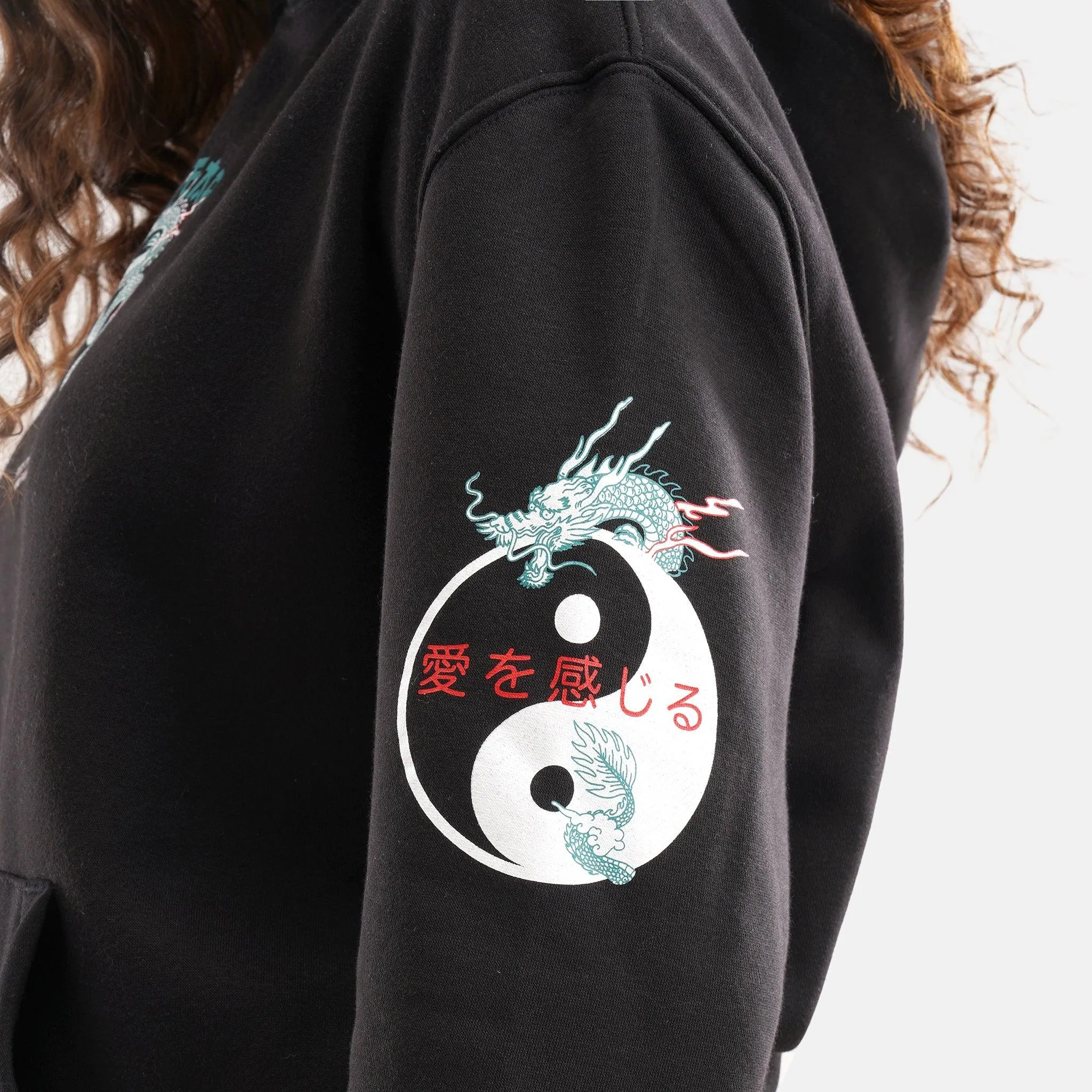 Dragon Regular Fleece Hoodie in Black - Womens