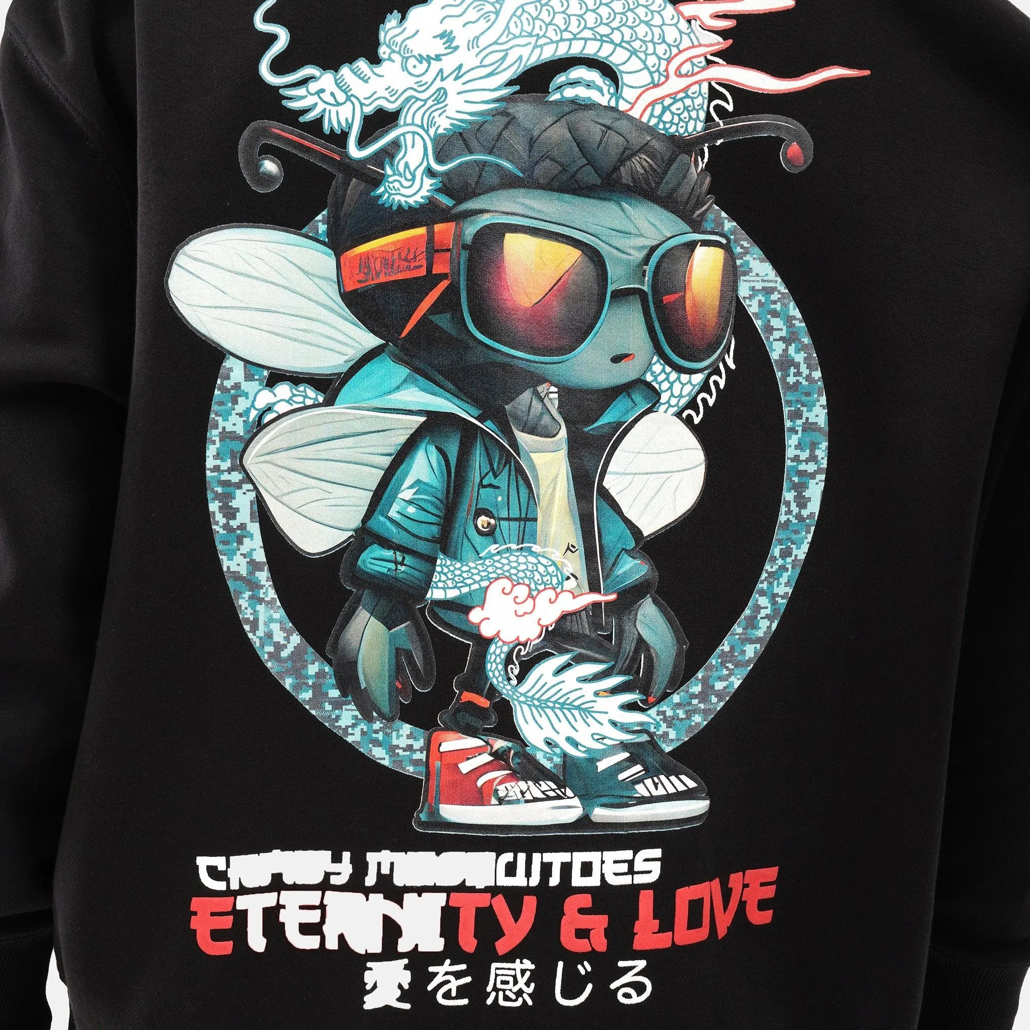 Dragon Regular Fleece Hoodie in Black - Womens