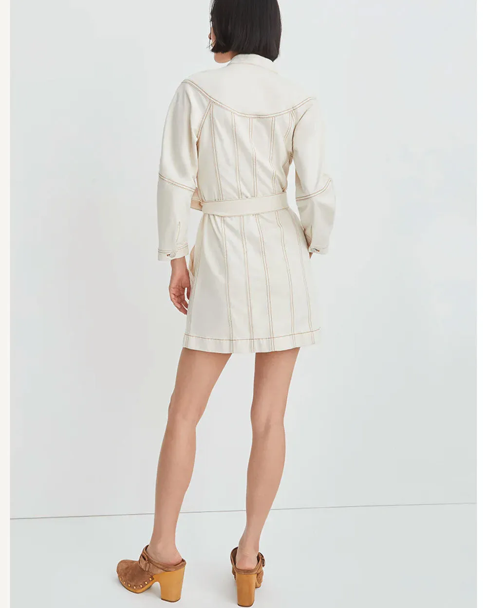 Ecru Basia Denim Mini Dress