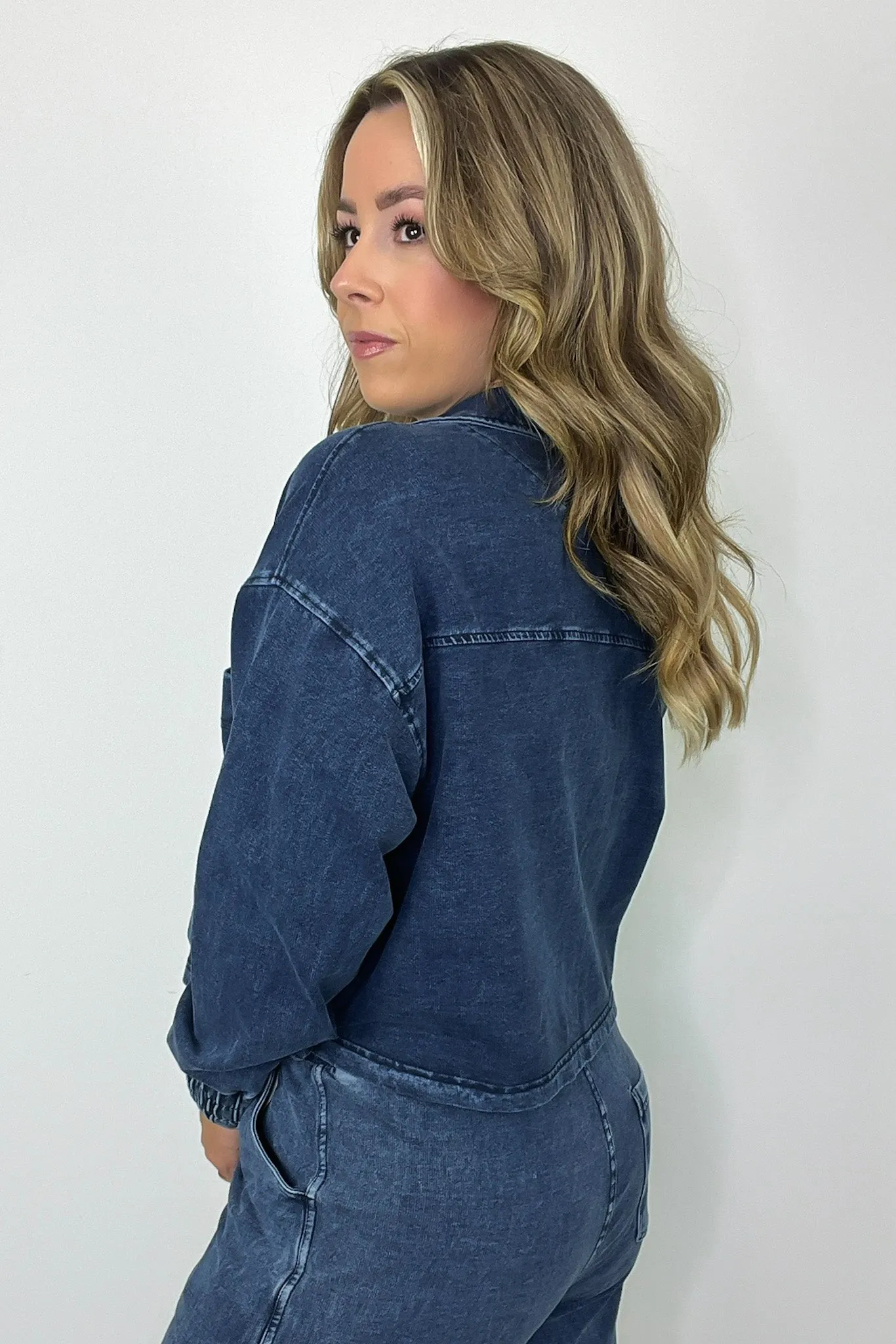 Effortless Impulse Mineral Wash Boxy Denim Jacket - FINAL SALE