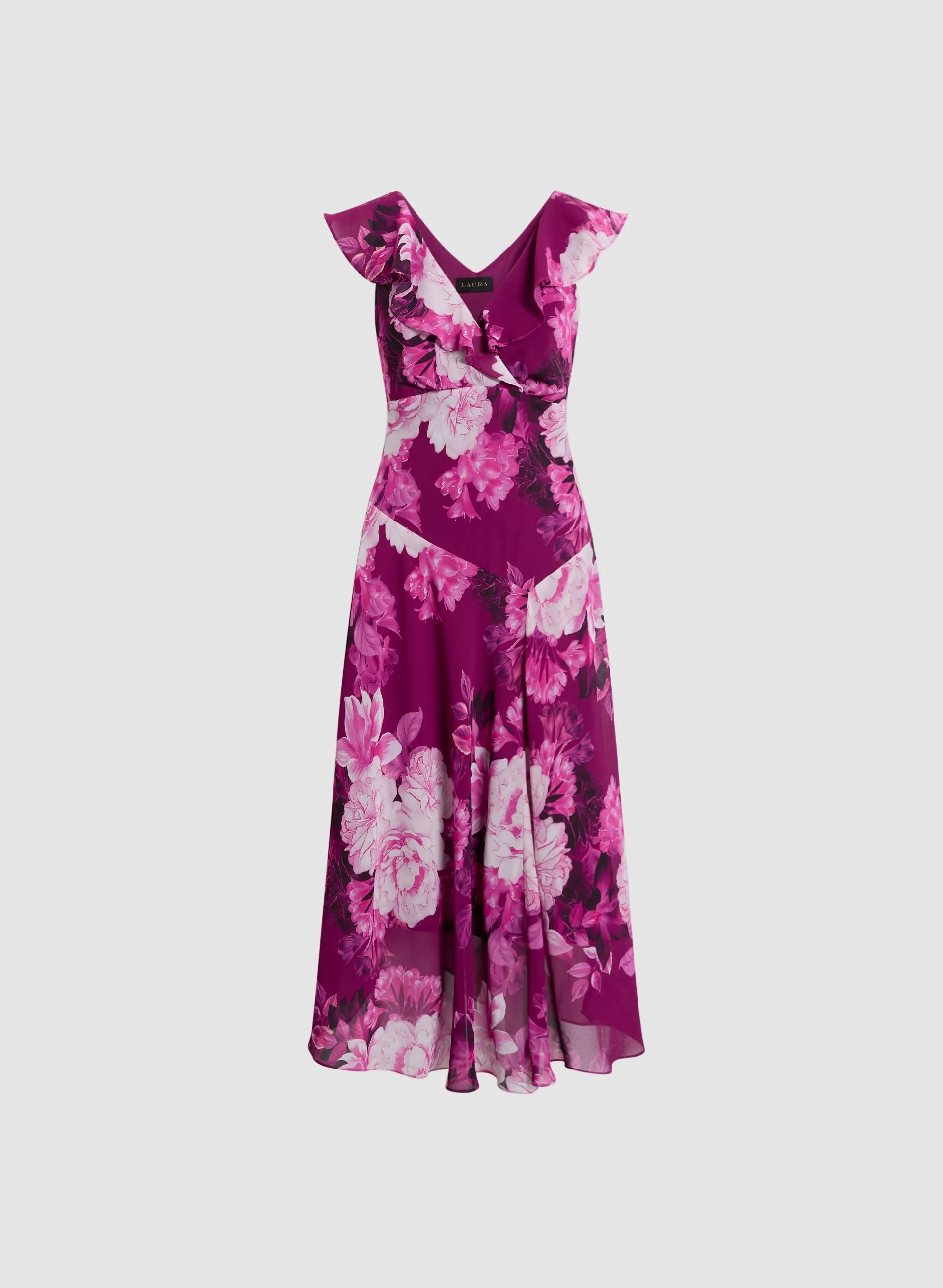 Floral Chiffon Ruffle Dress