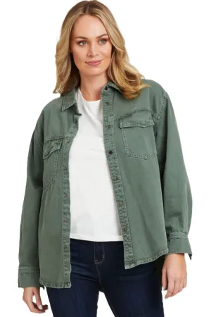 FOXWOOD DAISY OVER SHIRT - SAGE GREEN