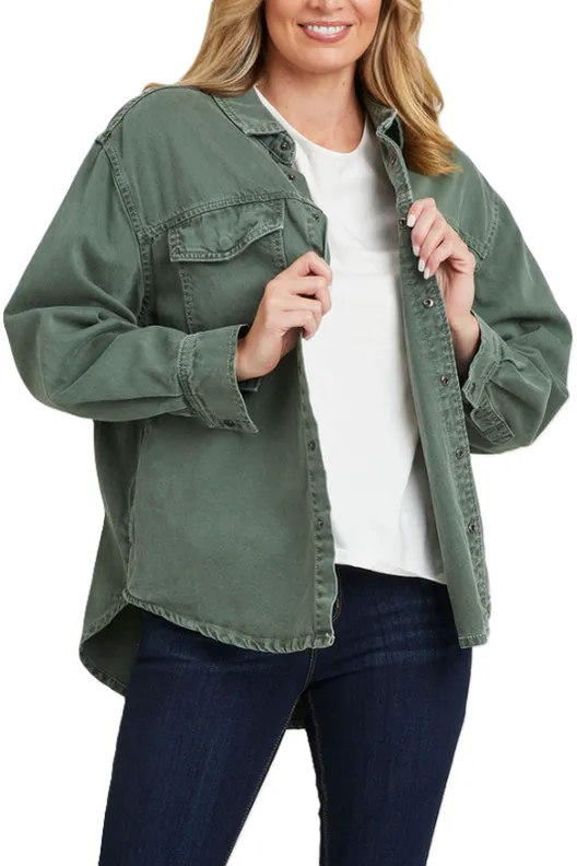 FOXWOOD DAISY OVER SHIRT - SAGE GREEN