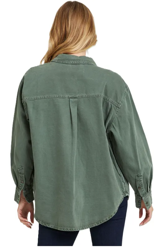 FOXWOOD DAISY OVER SHIRT - SAGE GREEN