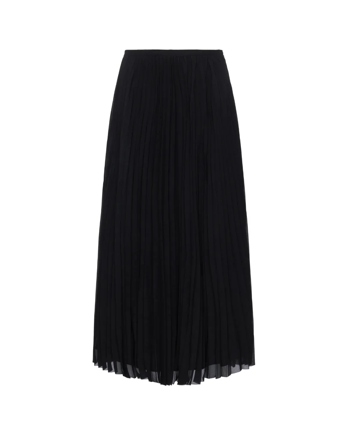 Frenanda Pleated Midi Skirt (Black)