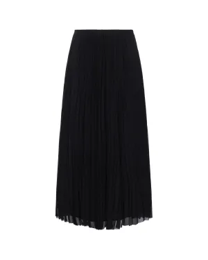 Frenanda Pleated Midi Skirt (Black)