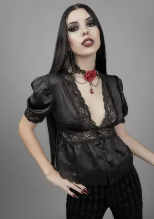 Ghosts Of The Past Satin Blouse