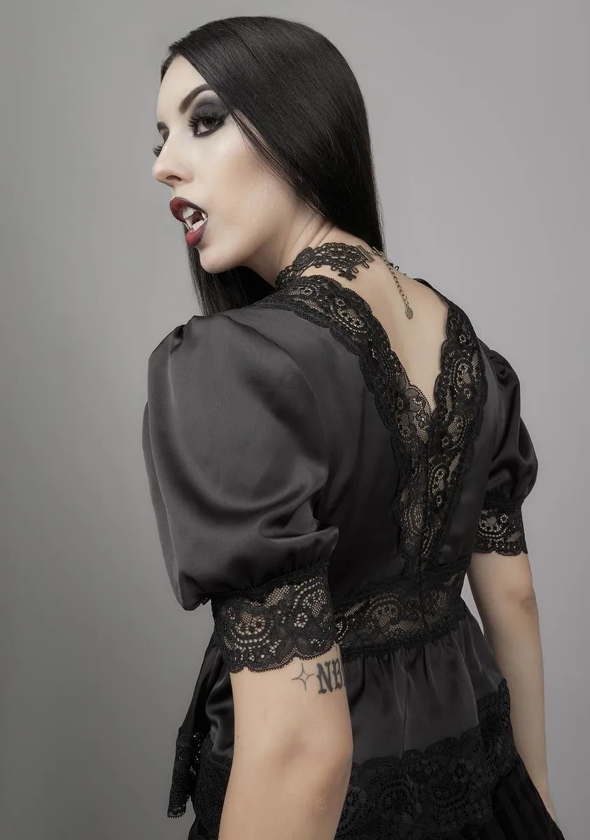 Ghosts Of The Past Satin Blouse
