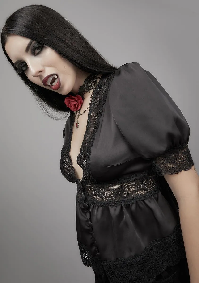 Ghosts Of The Past Satin Blouse