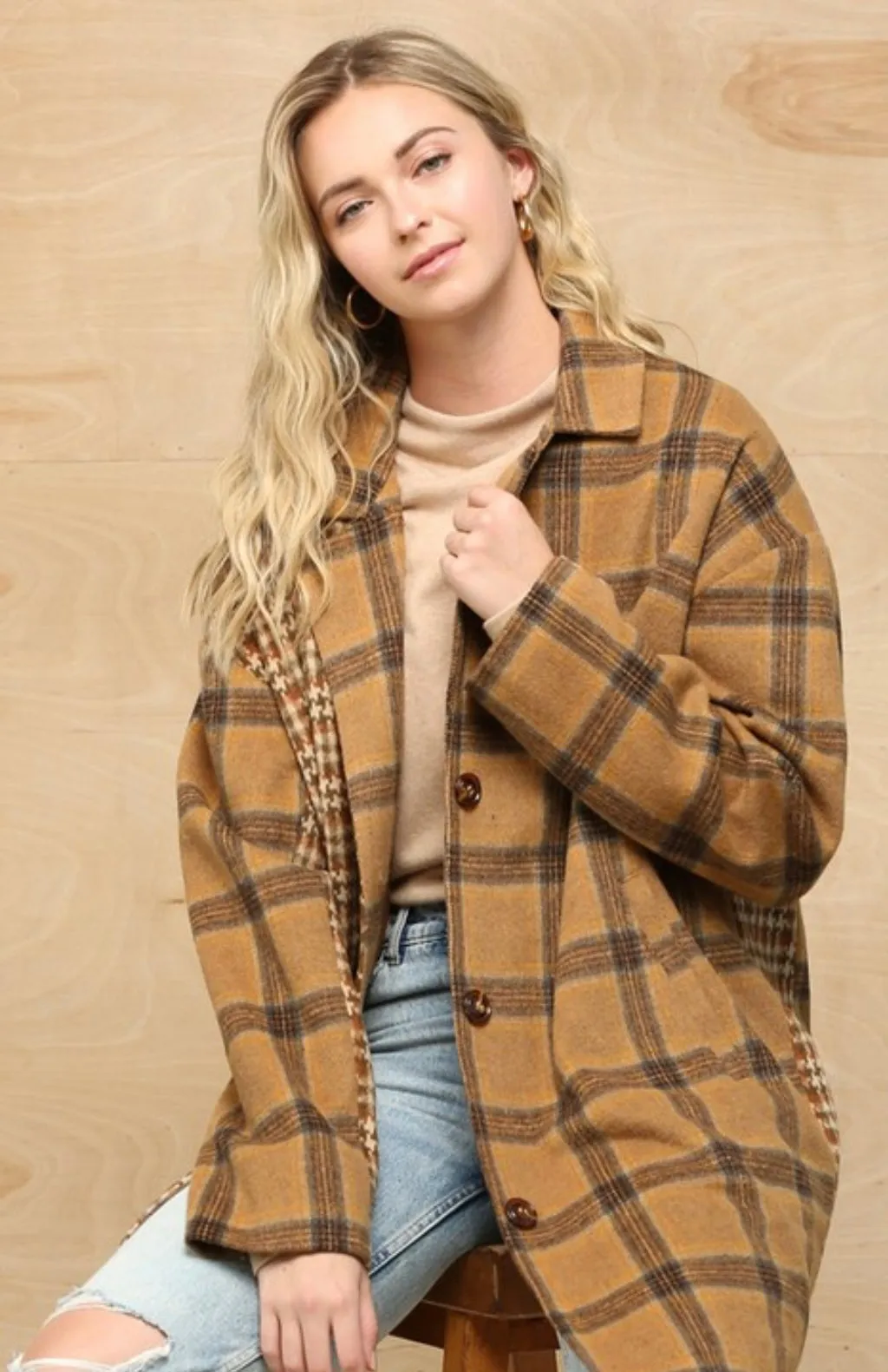 Gold Rush Plaid Coat