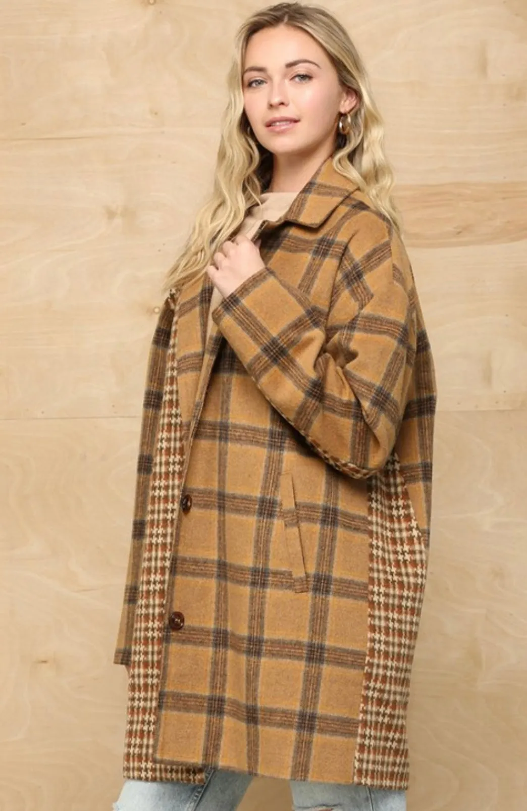 Gold Rush Plaid Coat