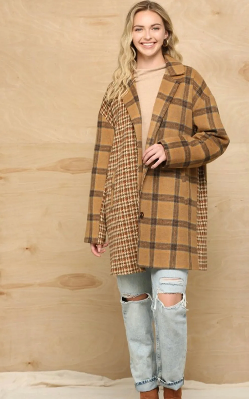 Gold Rush Plaid Coat
