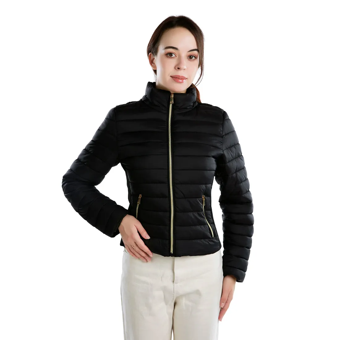 High Collar Quilted Jacket