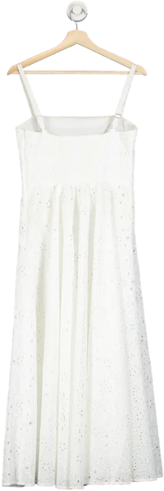 Hill House White Eyelet Midi Dress S