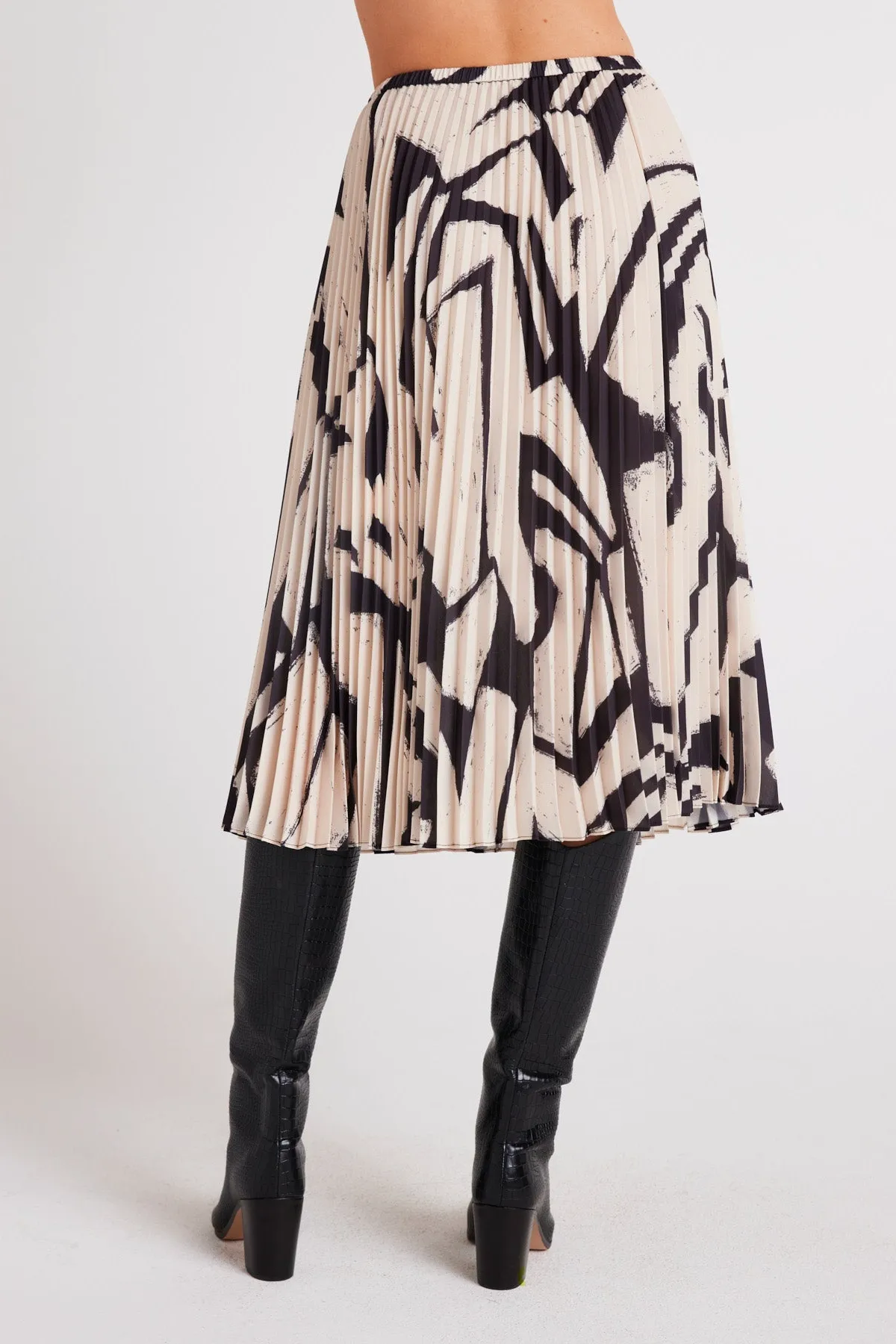 Knife Pleat Midi Skirt