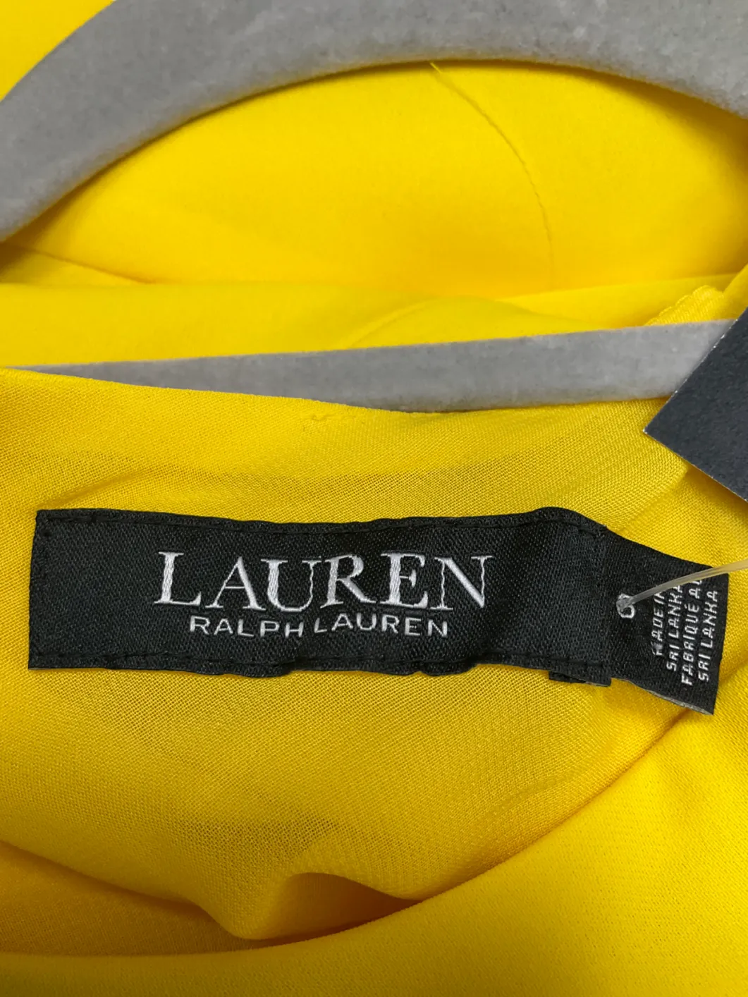 Lauren Ralph Lauren Yellow Sleeveless Belted Dress UK 10