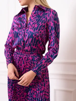 Lea Leopard Satin Blouse