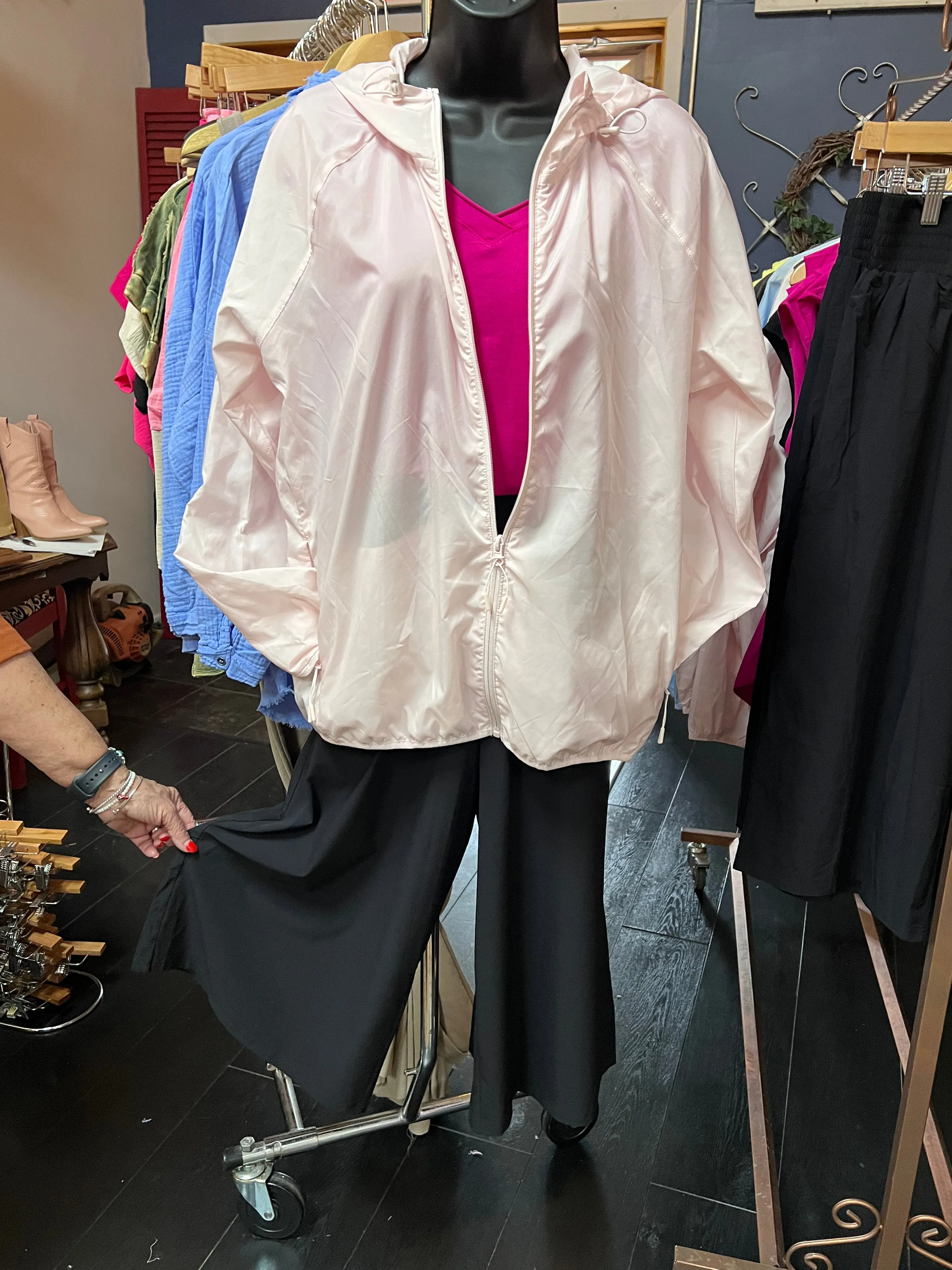 Light Pink Hooded Windbreaker