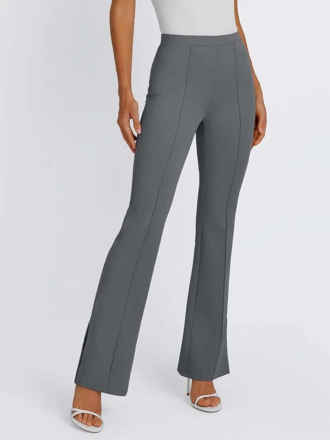 LILLUSORY Womens High Waisted Work Pants Business Casual Yoga Flare Leggings Stretchy Slacks