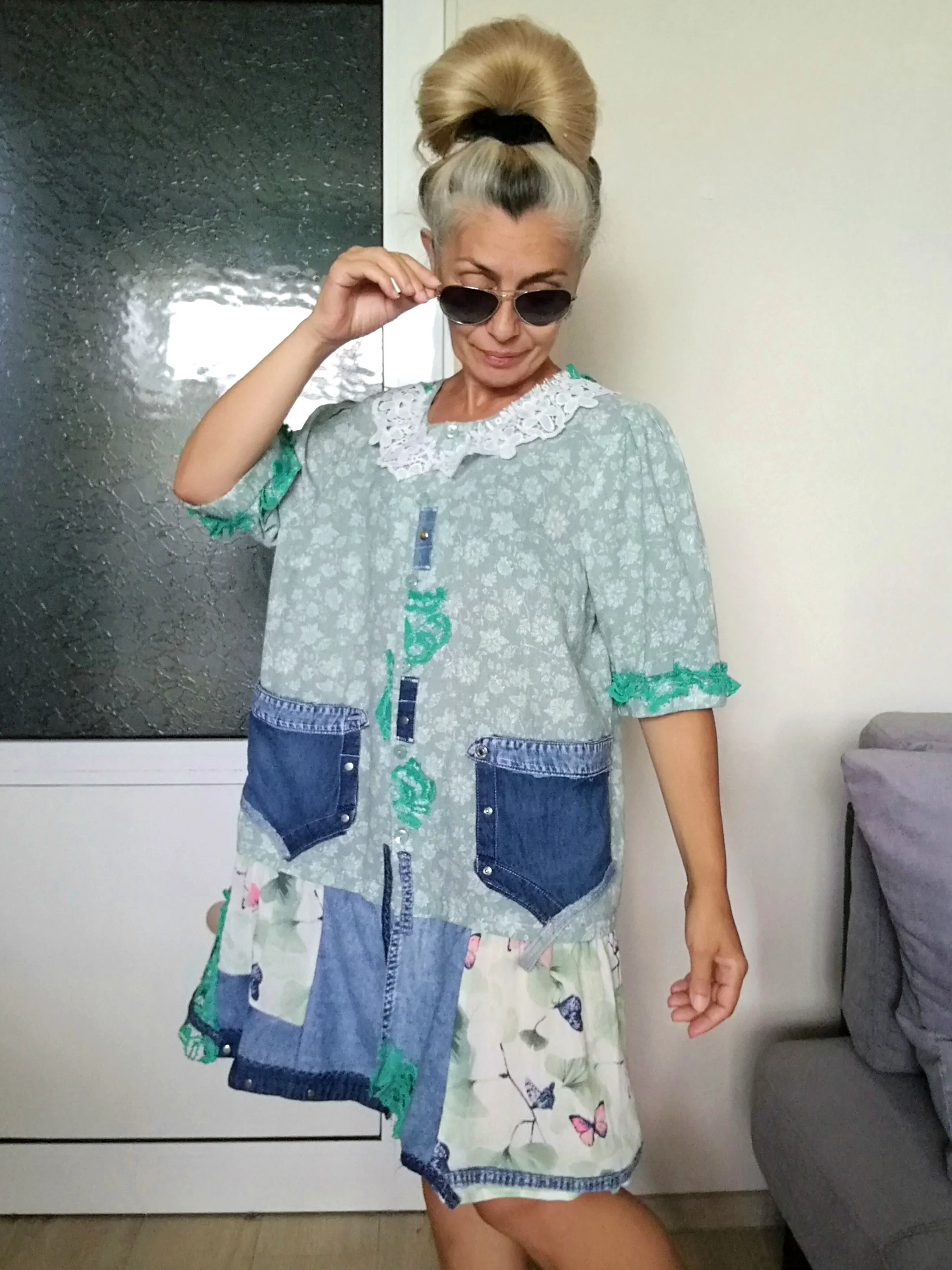 Linen Shirt Dress For Women XL Boho Summer Jacket Dress