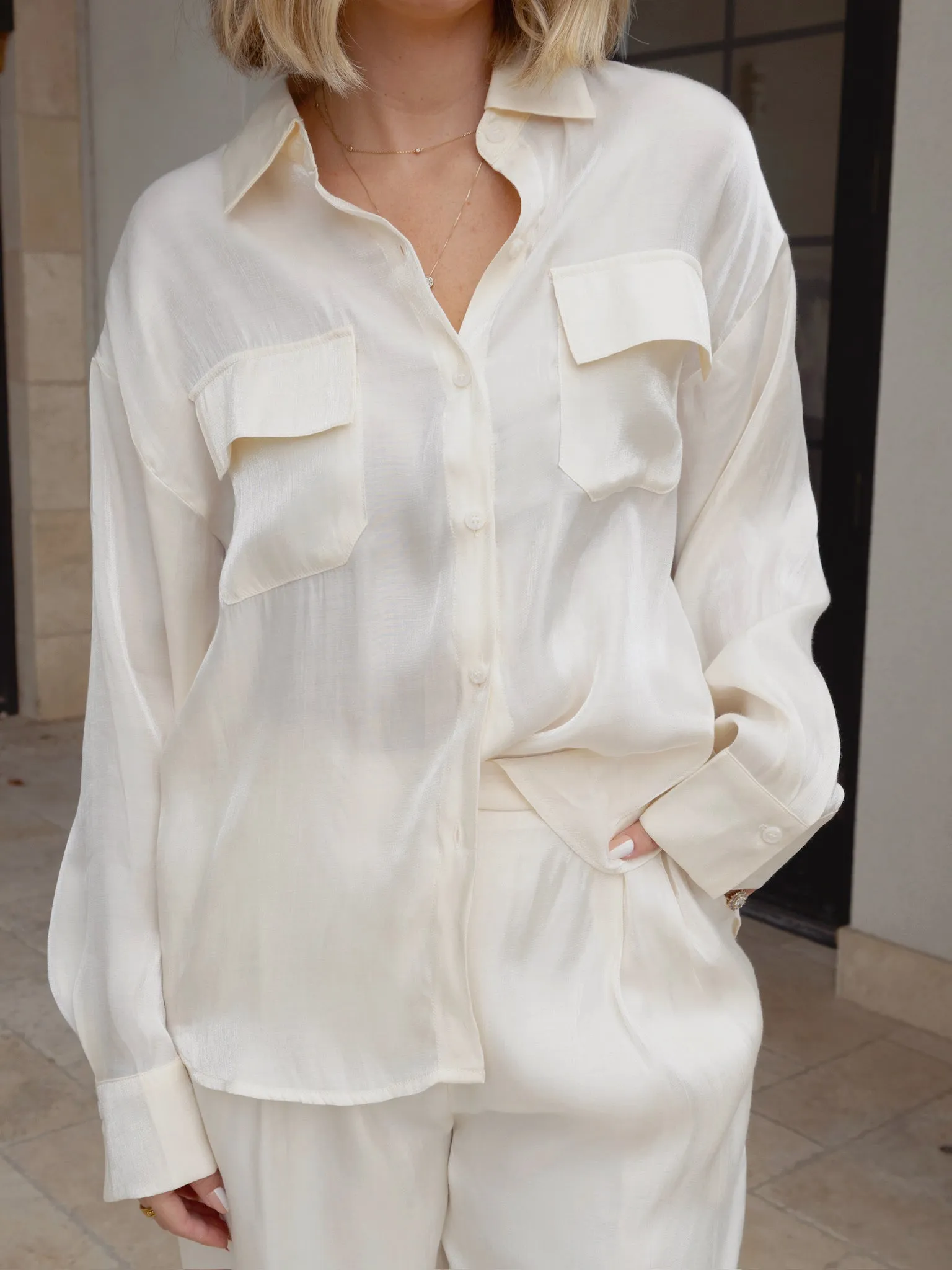 Lucy Paris Carlen Cargo Top - Pearl